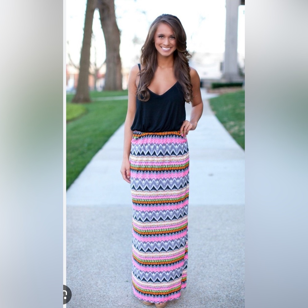 Pink Lily Aztec Maxi Dress